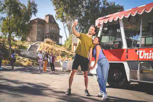 Universal Studios Hollywood reissues iconic Glamor Trams as world-renowned Studio Tour celebrates a milestone 60 years with new and nostalgic enhancements, including a unique step off tram and onto a movie set moment, a reimagined Earthquake attraction, return of the Runaway Train and a colossal Jurassic World T. rex dinosaur encounter from April 26 through August 11, 2024.